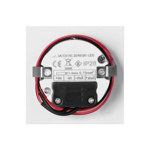 DRACO LED NEW 1,5W, oprawa schodowa podtynkowa, 12VDC, 30lm, 6000K, biała, czujnik ruchu i zmierzchu