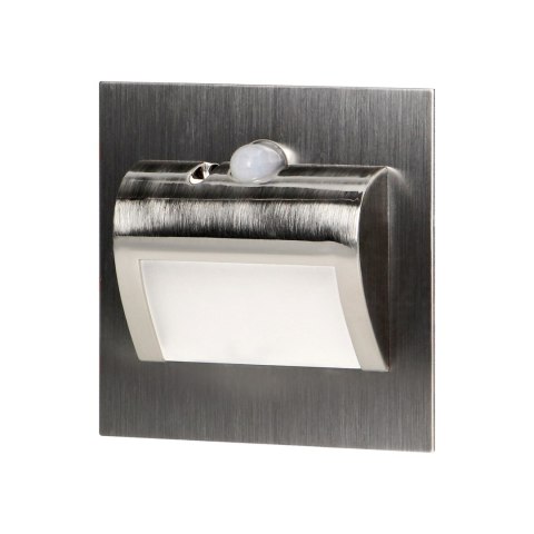 DRACO LED NEW 1,5W, oprawa schodowa podtynkowa, 12VDC, 30lm, 6000K, satyna, czujnik ruchu i zmierzchu