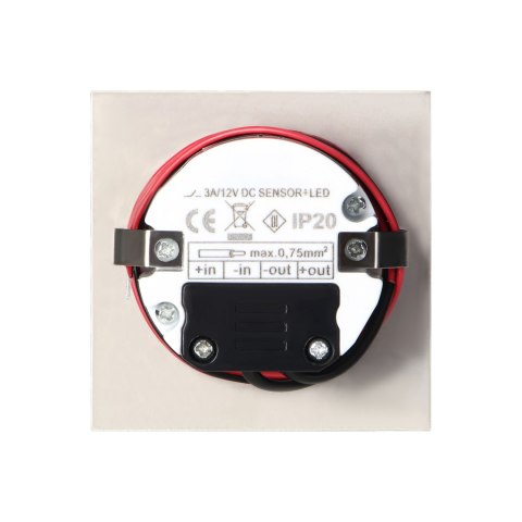 DRACO LED NEW 1,5W, oprawa schodowa podtynkowa, 12VDC, 30lm, 6000K, satyna, czujnik ruchu i zmierzchu