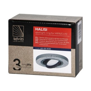 HALISI RM ramka dekoracyjna oprawy punktowej, okrągła, ruchoma, czarna, MR16/GU10 max 50W