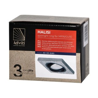 HALISI SM ramka dekoracyjna oprawy punktowej, kwadratowa, ruchoma, czarna, MR16/GU10 max 50W