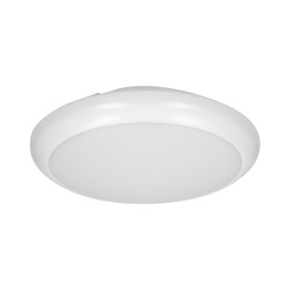 LAPIS LED 12W, plafon oświetleniowy z mikrofalowym czujnikiem ruchu, 800lm, IP65, 4000K, IK10, poliwęglan mleczny, biały