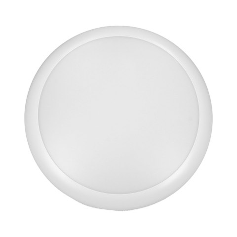 LAPIS LED 12W, plafon oświetleniowy z mikrofalowym czujnikiem ruchu, 800lm, IP65, 4000K, IK10, poliwęglan mleczny, biały