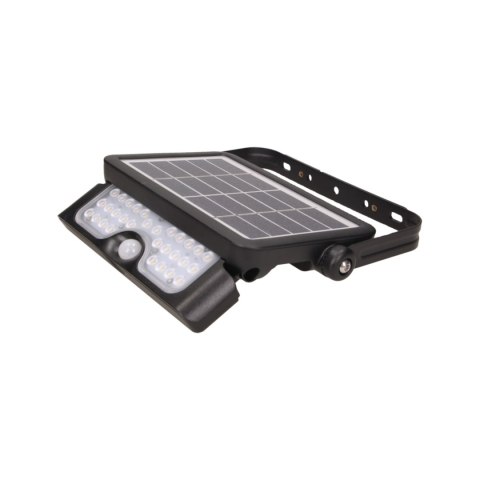 LUX LED 5W, naświetlacz solarny z czujnikiem ruchu 500lm, IP65, 4000K, 2x1500mAh, czarny