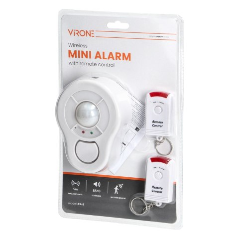 Mini alarm bezprzewodowy sufitowy z wbudowaną syreną sterowany pilotem, 5m, bateryjny