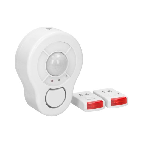 Mini alarm bezprzewodowy sufitowy z wbudowaną syreną sterowany pilotem, 5m, bateryjny