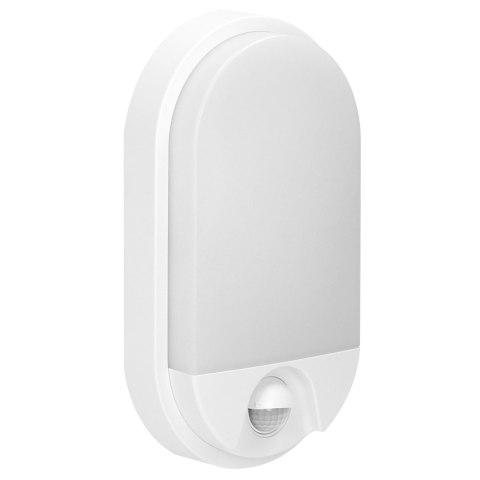 NEFRYT LED 10W, oprawa ogrodowa z czujnikiem ruchu 140st, 800lm, IP54, 4000K, biała