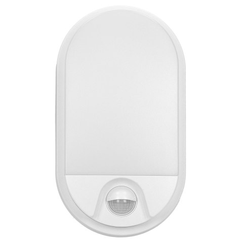 NEFRYT LED 10W, oprawa ogrodowa z czujnikiem ruchu 140st, 800lm, IP54, 4000K, biała