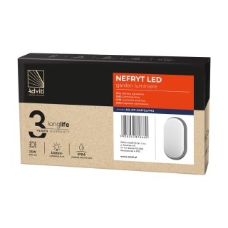 NEFRYT LED 15W, oprawa ogrodowa, 1100lm, IP54, 4000K, szara