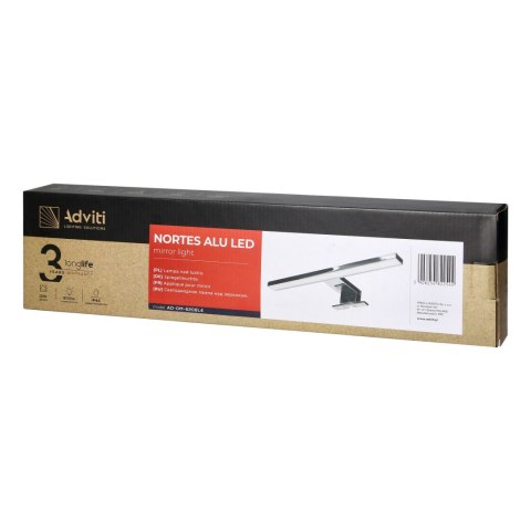 NORTES LED 12W, lampa nad lustro, 900lm, 4000K, dł. 50 cm, aluminium