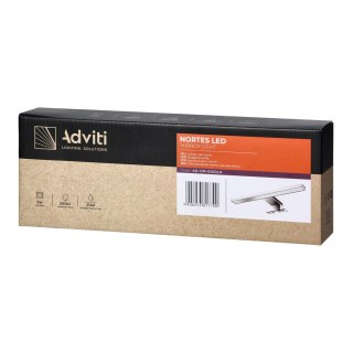 NORTES LED 5W, lampa nad lustro, 320lm, 4000K, dł. 30 cm, plastik, srebrna