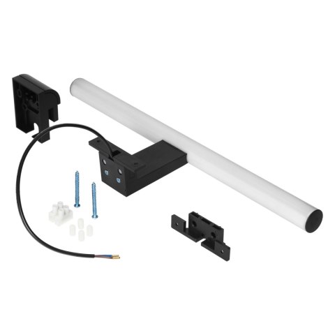 PEEGEL LED 6W, lampa nad lustro, 540lm, 4000K, dł.40 cm, tworzywo sztuczne+akryl, czarna