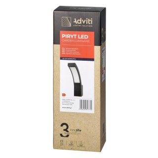 PIRYT LED 10W, oprawa ogrodowa 800lm, IP54, 4000K, szara