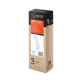 PIRYT LED 10W, oprawa ogrodowa z czujnikiem ruchu 140st, 800lm, IP54, 4000K, biała