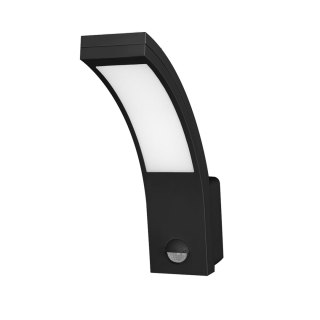 PIRYT LED 10W, oprawa ogrodowa z czujnikiem ruchu 140st, 800lm, IP54, 4000K, czarna
