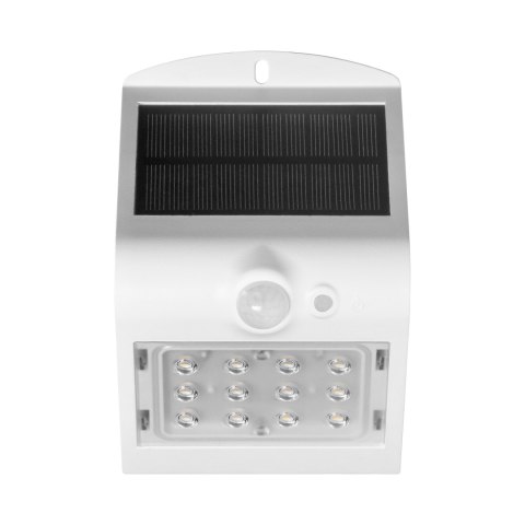 SILOE LED 1,5W, lampa solarna z czujnikiem ruchu 120st, 190lm, IP65, 4000K, 1200mAh, podwójne źródło światła, biała