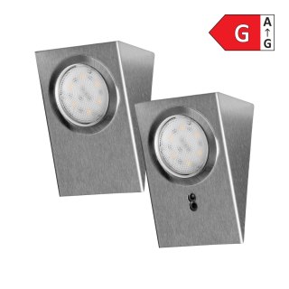 Zestaw opraw podszafkowych MAKAN LED 2W, 180lm, 4000K, z wyłącznikiem bezdotykowym, INOX