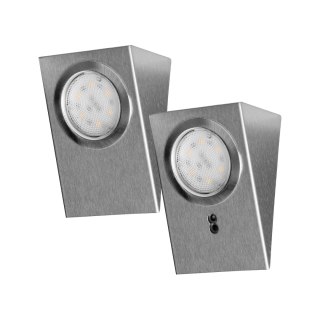 Zestaw opraw podszafkowych MAKAN LED 2W, 180lm, 4000K, z wyłącznikiem bezdotykowym, INOX
