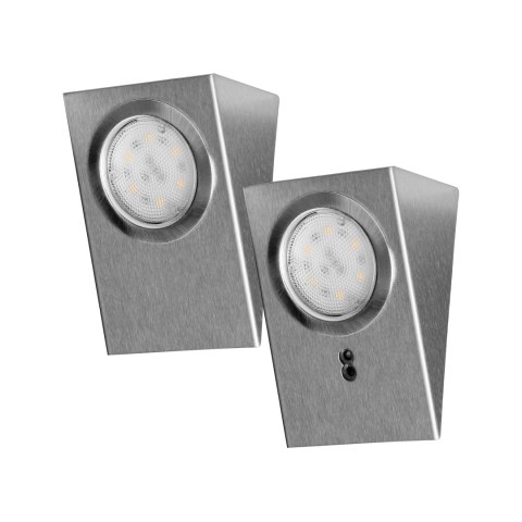 Zestaw opraw podszafkowych MAKAN LED 2W, 180lm, 4000K, z wyłącznikiem bezdotykowym, INOX