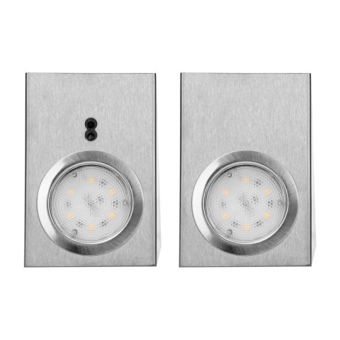 Zestaw opraw podszafkowych MAKAN LED 2W, 180lm, 4000K, z wyłącznikiem bezdotykowym, INOX