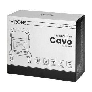 CAVO przenośny naświetlacz LED 30W, na statywie, 2400 lm, IP65, 4000K, z przewodem 1,5m