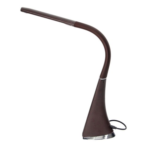 DOLOMIT LED 5W, lampka biurkowa z budzikiem, 300lm, 4000K, brązowa