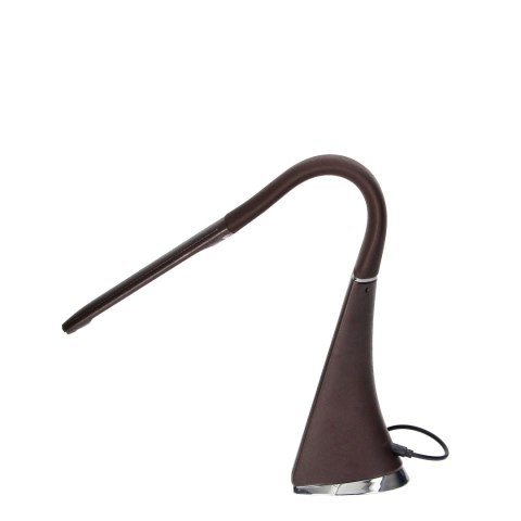 DOLOMIT LED 5W, lampka biurkowa z budzikiem, 300lm, 4000K, brązowa