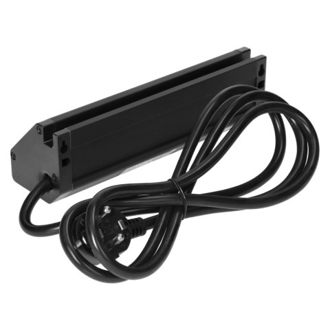 Podwójne gniazdo meblowe z ładowarką USB, uchwytem na telefon i przewodem 1,5m, 2x2P+Z, 2xUSB (typ A, 2,4A), czarne