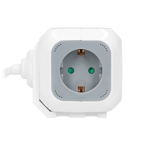 Przedłużacz 4x2P+Z (Schuko), ładowarka USB A+C, Quick charge, 1,4m H05VV-F 3x1,5mm?, szary