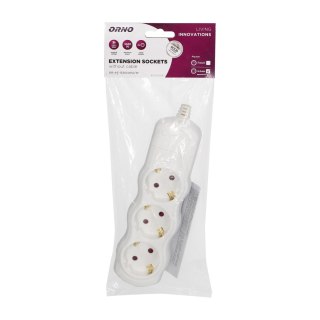Rozgałęźnik 3x2P+Z Schuko, biały