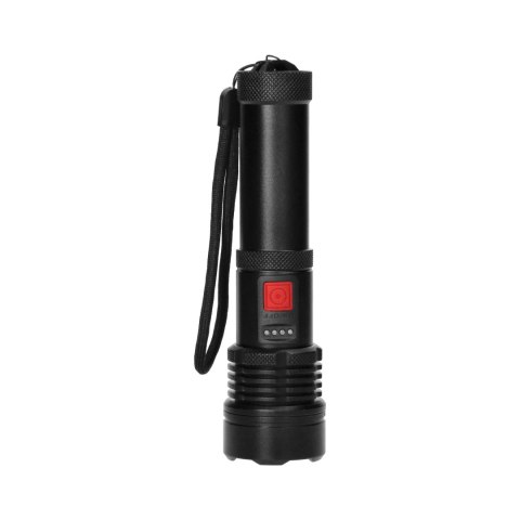 Taktyczna latarka ręczna LED COB 12W z funkcją zoom i akumulatorem 2200 mAh