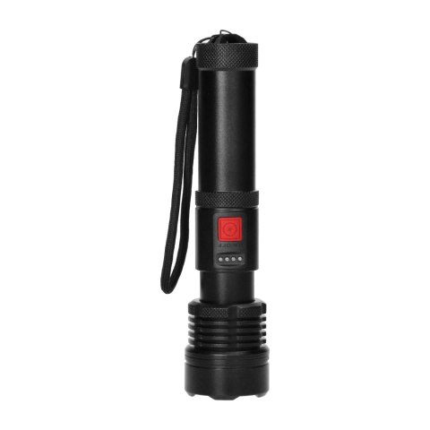 Taktyczna latarka ręczna LED COB 12W z funkcją zoom i akumulatorem 2200 mAh