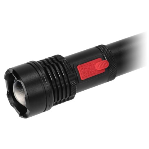 Taktyczna latarka ręczna LED COB 12W z funkcją zoom i akumulatorem 2200 mAh