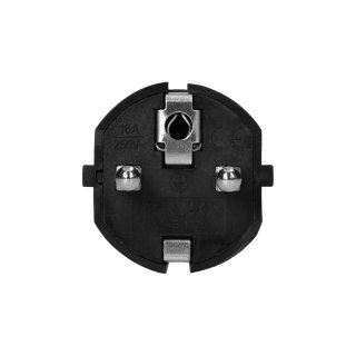 Wtyczka warsztatowa 2P+Z Uni-Schuko, czarna