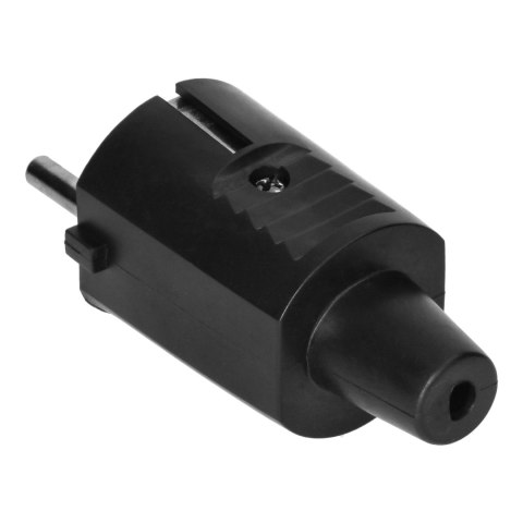 Wtyczka warsztatowa 2P+Z Uni-Schuko, czarna