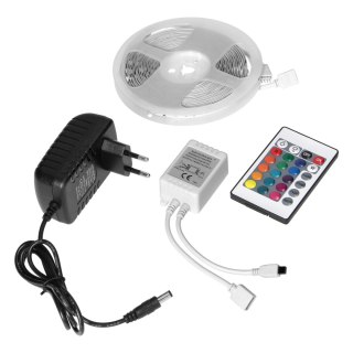 Zestaw taśma LED 12V 30L/m 100lm/m 7.2W/m IP20 RGB 3m + Sterownik RGB + Zasilacz 12V