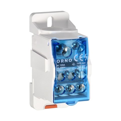 Blok rozdzielczy 125A, zaciski wejściowe 1x16 i 1x35mm?, zaciski wyjściowe 6x16mm?