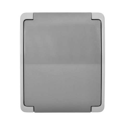 Gniazdo pojedyncze 2P+Z Schuko AQUATIC, IP44, szaro-grafitowe