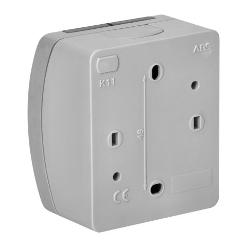 Gniazdo pojedyncze 2P+Z Schuko AQUATIC, IP44, szaro-grafitowe