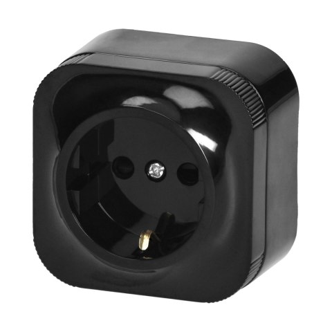 Gniazdo pojedyncze ToDo 2P+Z Schuko IP20, czarny