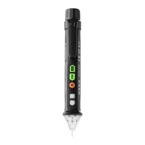 Indukcyjny tester napięcia z latarką, 12-1000V, AC/DC, czarny