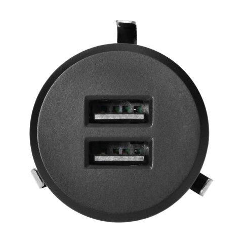 Ładowarka 2XUSB 3,4A, wpuszczana w blat, czarna