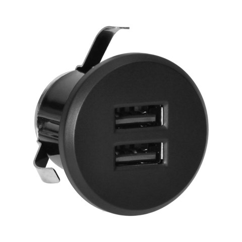 Ładowarka 2XUSB 3,4A, wpuszczana w blat, czarna