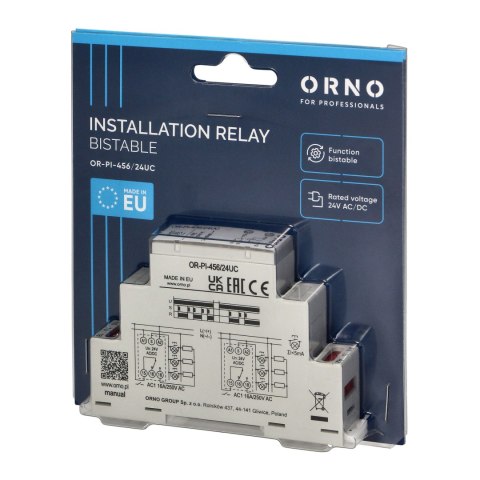Przekaźnik instalacyjny bistabilny 24 VAC/DC, 16A