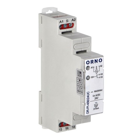 Przekaźnik instalacyjny bistabilny 24 VAC/DC, 16A