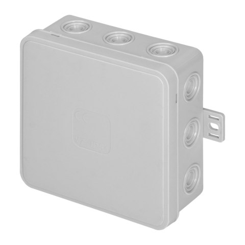 Puszka n/t CLICK, IP54, 12 przepustów, 100x100x41mm, szara