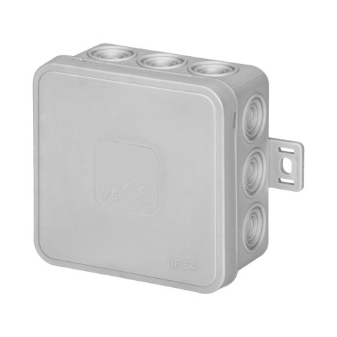 Puszka n/t CLICK, IP54, 12 przepustów, 75x75x41mm, szara, 66 szt.