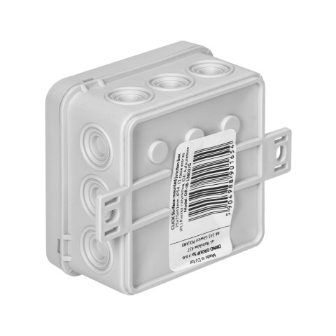 Puszka n/t CLICK, IP54, 12 przepustów, 75x75x41mm, szara, 66 szt.