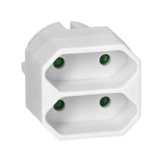 Rozgałęźnik 2x2P euro, biały, 20 szt.