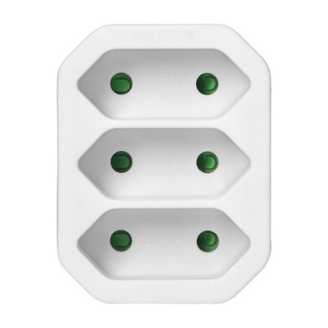 Rozgałęźnik 3x2P EURO biały 20 sztuk